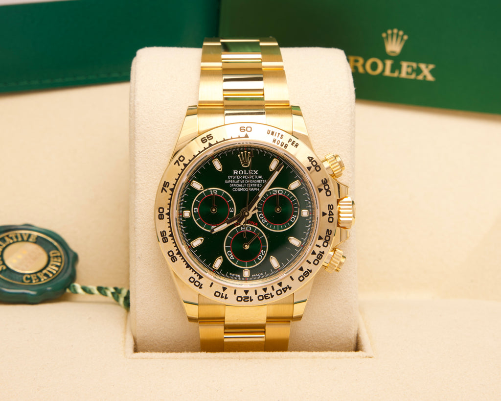 Rolex Daytona 116508 John Mayer – Gelbgold, Grün – 2019 - Fullset