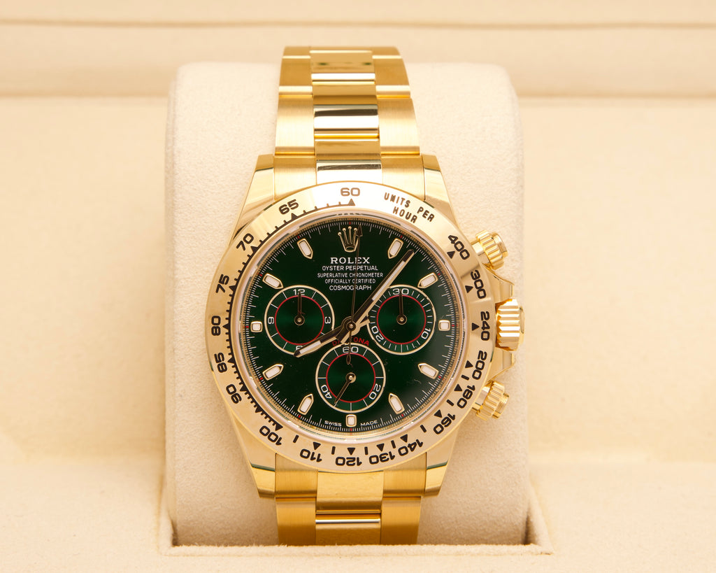 Rolex Daytona 116508 John Mayer – Gelbgold, Grün – 2019 - Fullset