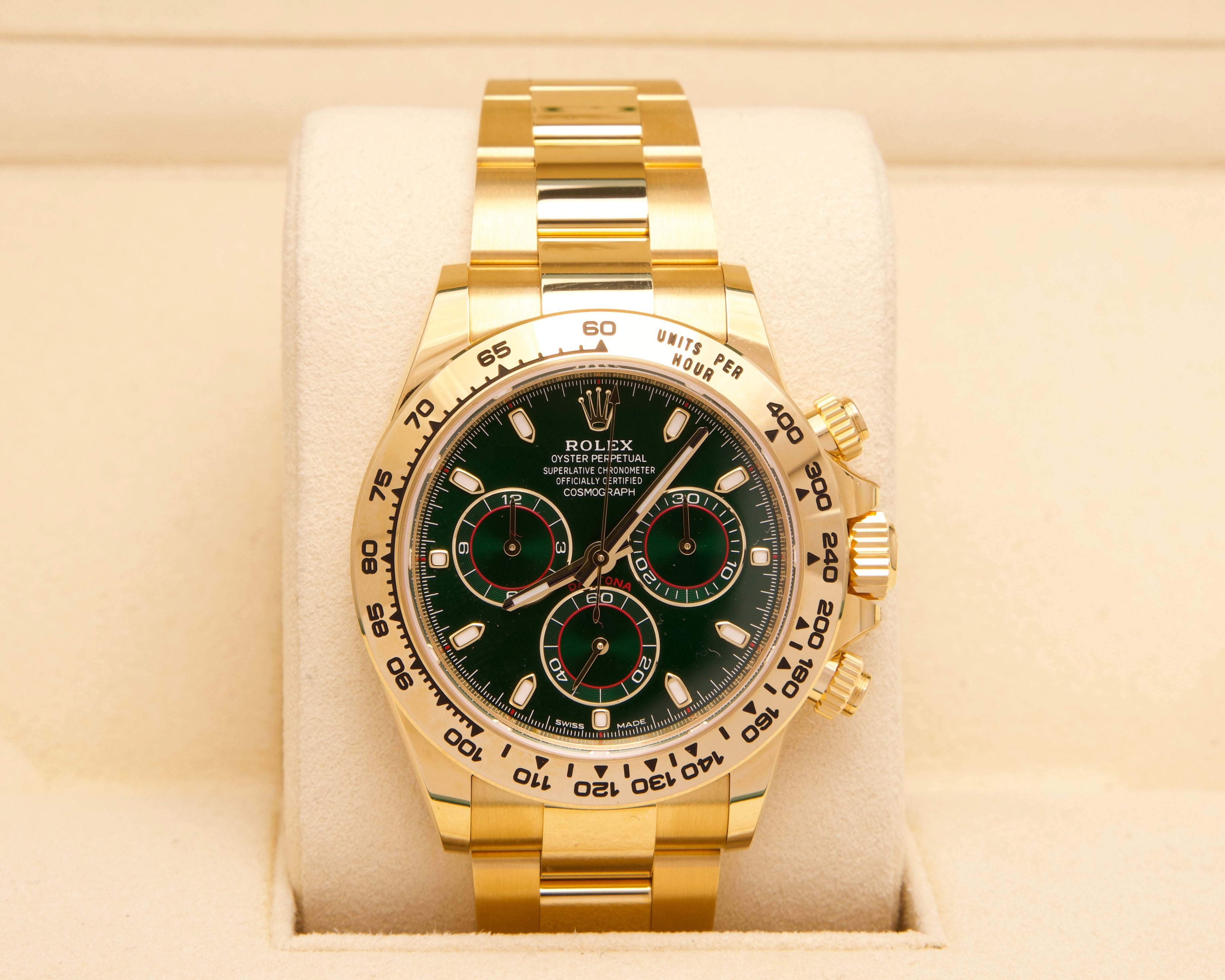 Rolex Daytona 116508 John Mayer – Gelbgold, Grün – 2019 - Fullset
