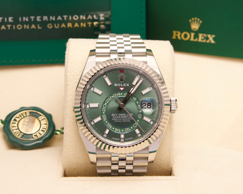 Rolex Sky-Dweller 336934 – Mint Green – Jubilee – 2024 – Fullset